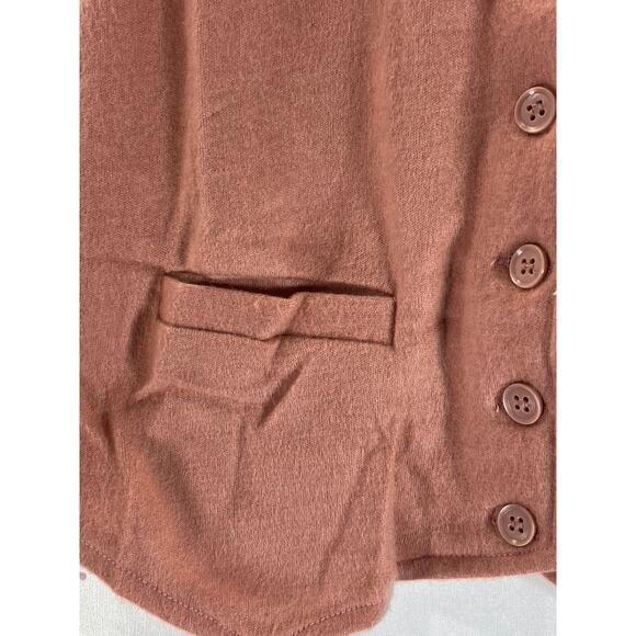 HELEN SUE Women's Rust Vintage Five-Button Sleeveless Vest SZ M - Picture 5 of 8